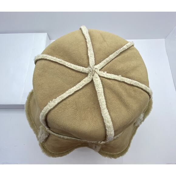 Fownes Faux Suede Fur Accent Bucket Hat Tan Boho Classic Warm 70's - Picture 2 of 14